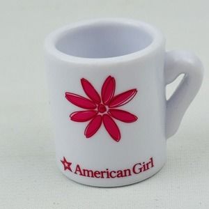 American Girl Doll Mug‎ White Pink Flower Cafe Bistro Coffee Tea Cup